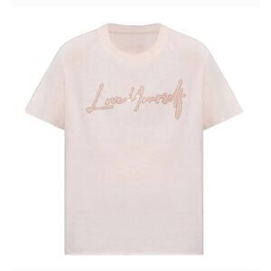 Zadig & Voltaire Pale Pink Tommer Love Yourself Diamanté T-Shirt - Size XS - New